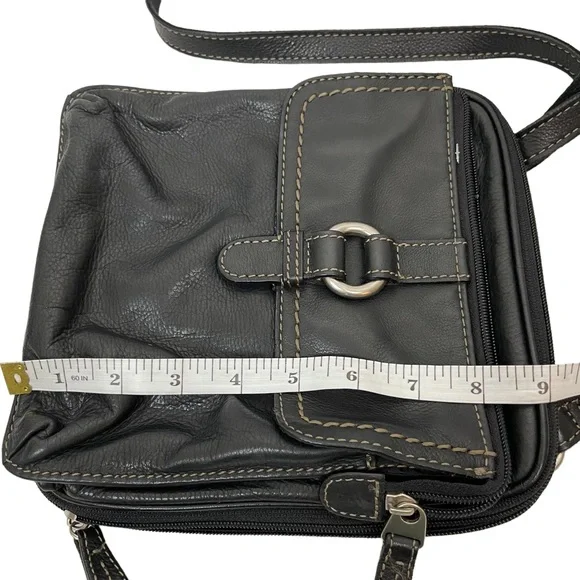 Fossil Womens ZB2840 Black Leather Flap Front Wallet Crossbody Bag - Picture 9 of 13